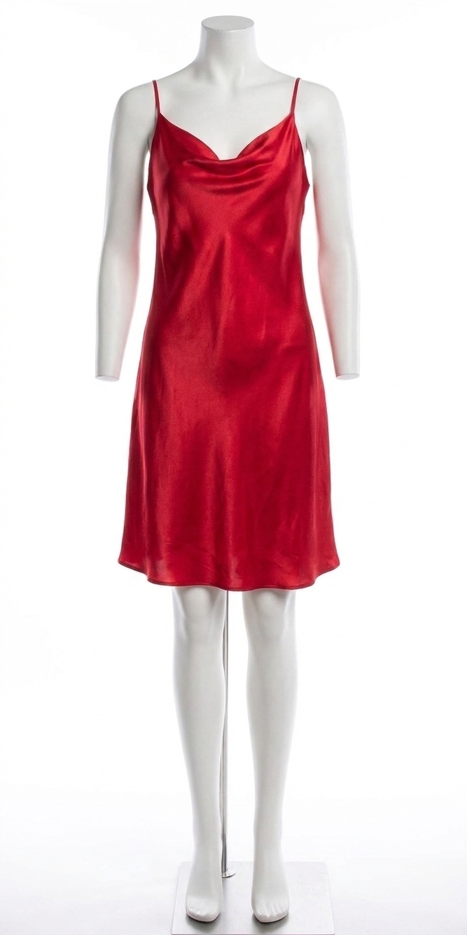 NEW GIGI MODA madonna satin mini dress in red